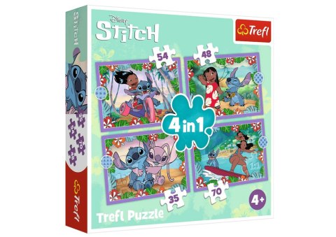 Puzzle 4w1 Szalony Dzień Lilo & Stich Trefl 34633