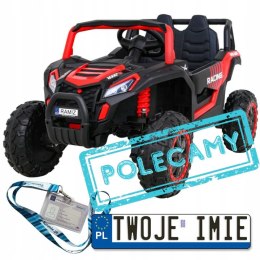 [A036] Buggy UTV 2000M Racing [4X45W, 10Ah] koła EVA, pokrowiec, pilot, LED, MP3 - czerwony